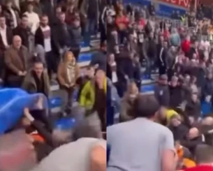 Οπαδοί του Ερυθρού Αστέρα πέταξαν αντικείμενα προς τους διαιτητές του ματς με τη Βαλένθια