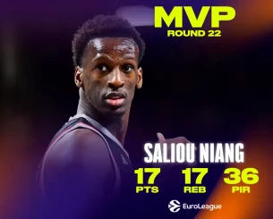 Ο Σαλιού Νιάνγκ MVP της 22ης αγωνιστικής της EuroLeague