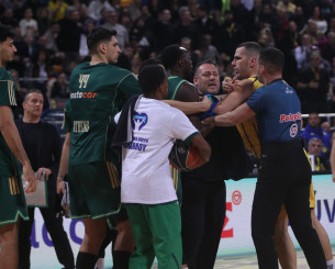 Πιάστηκαν στα χέρια Μποχωρίδης και Γκραντ στο Άρης - Παναθηναϊκός (video)