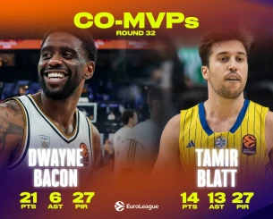 Μπλατ και Μπέικον οι πολυτιμότεροι της 32ης αγωνιστικής της EuroLeague
