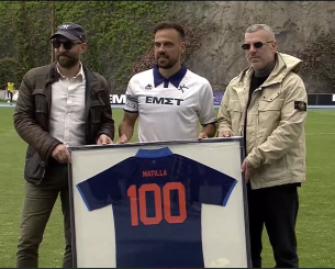 Ο Ματίγια έφτασε τις 100 συμμετοχές με την Athens Kallithea και βραβεύτηκε (video)