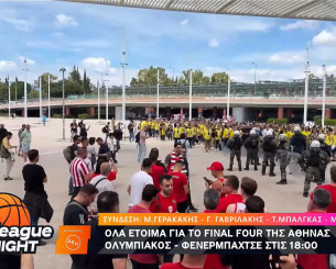 Η στιγμή που το πρώτο τρένο των οπαδών της Φενέρ συναντά τους οπαδούς του Ολυμπιακού
