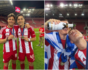 Απονομή, selfie, σαμπάνιες: Ετσι έζησαν οι παίκτες του Ολυμπιακού την κατάκτηση του πρωταθλήματος