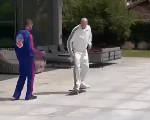 Ο Ζιντάν κάνει τα κόλπα του με σανίδα σκέιτμπορντ και τρελαίνει κόσμο (video)