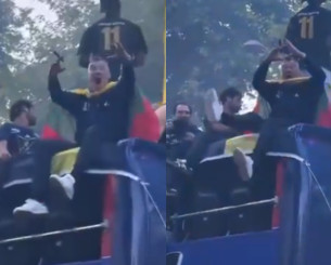 Επικό βίντεο: Ο Σάρας «τρελάθηκε» όταν είδε πρώην συμπαίκτη του στην παρέλαση της Φενέρμπαχτσε
