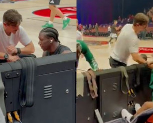 Ο Γιαννακόπουλος χαιρέτησε όλους τους παίκτες του Παναθηναϊκού στην προθέρμανση (video)