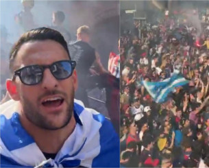 «Χαμός» στην παρέλαση τίτλου της Μπολόνια - Με ελληνική σημαία ο Λυκογιάννης (video)