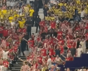 «Takeover» των φίλων του Ολυμπιακού στον τελικό της Euroleague (video)