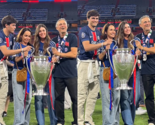 Αυτό είναι για σένα Τσάνα - Η εικόνα του Λουίς Ενρίκε και της οικογένειάς του να ποζάρουν με το τρόπαιο του Champions League