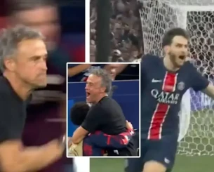 Η τρελή κούρσα του Λουίς Ενρίκε στο γκολ του Κβαρατσχέλια στον τελικό του Champions League (video)