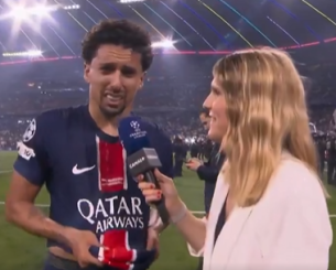Ο Μαρκίνιος «λύγισε» μετά την κατάκτηση του Champions League από την Παρί (video)