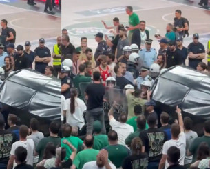 Mε προσποίηση ο Μπαρτζώκας απέφυγε αντικείμενο από την εξέδρα (video)