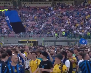 Υπέροχη ατμόσφαιρα από οπαδούς της Ίντερ που βλέπουν τον τελικό από γιγαντοοθόνη στο «Μεάτσα» (video)