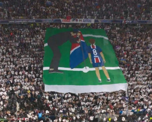 Ανατριχιαστικό πανό των οπαδών της Παρί Σεν Ζερμέν με τον Ενρίκε και την αδικοχαμένη κόρη του