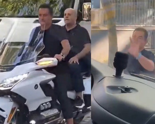 Ο Γιάννης Αλαφούζος κάνει βόλτα στην Τουρκία στο μηχανάκι του Ατζούν (video)