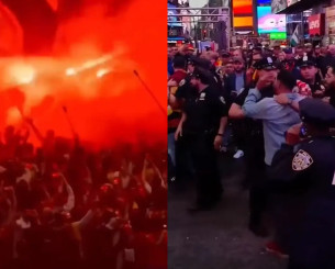 Χάος στη Νέα Υόρκη: Οπαδοί της Εσπεράνς έβαλαν φωτιές και προκάλεσαν επεισόδια (video)