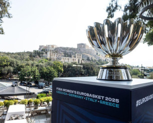 Το τρόπαιο του EuroBasket βρίσκεται στην Αθήνα και φιγουράρει με φόντο την Ακρόπολη