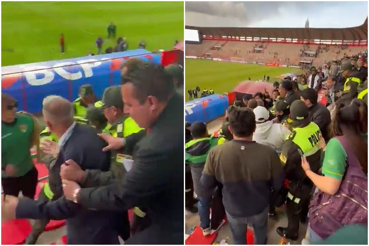 Σκηνές χάους: Ο Πρόεδρος της Ποδοσφαιρικής Ομοσπονδίας της Βολιβίας ενεπλάκη σε συμπλοκή με φιλάθλους (vid)