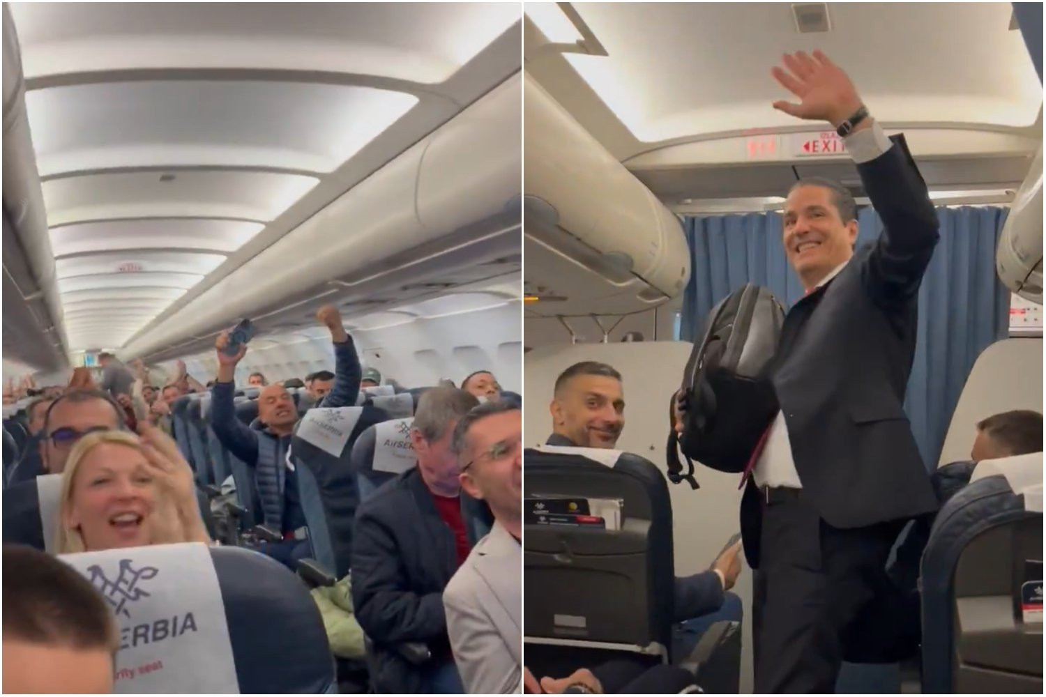 Αποθέωση και ευχές στον Σφαιρόπουλο κατά την πτήση επιστροφής στο Βελιγράδι (vid)