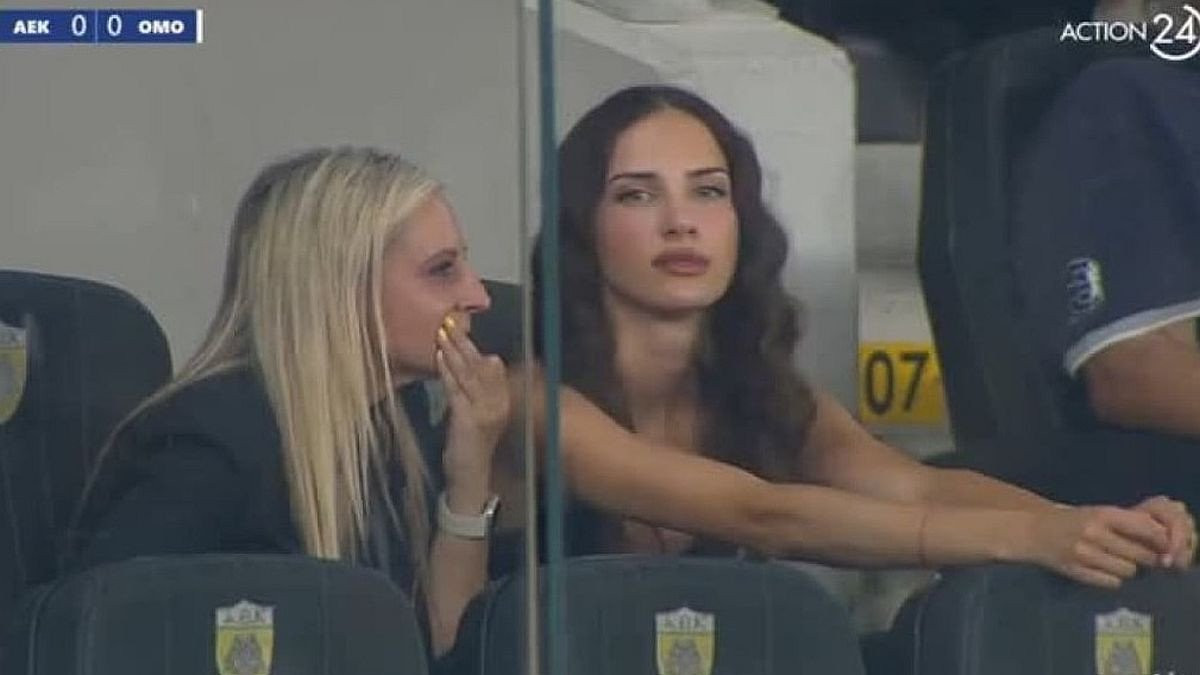 Η Λάουρα Λιούμπιτσιτς στο πλευρό του ποδοσφαιριστή της ΑΕΚ στο φιλικό με την Ομόνοια (pics)