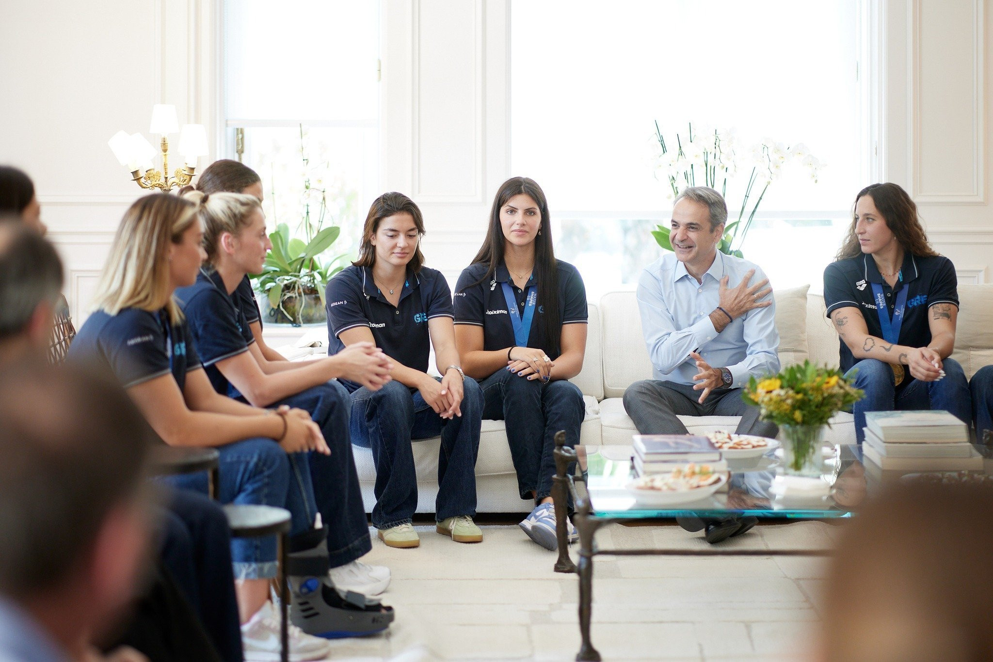 Μητσοτάκης στην Εθνική πόλο γυναικών: «Μου έμεινε πώς τραγουδούσατε τον εθνικό ύμνο»