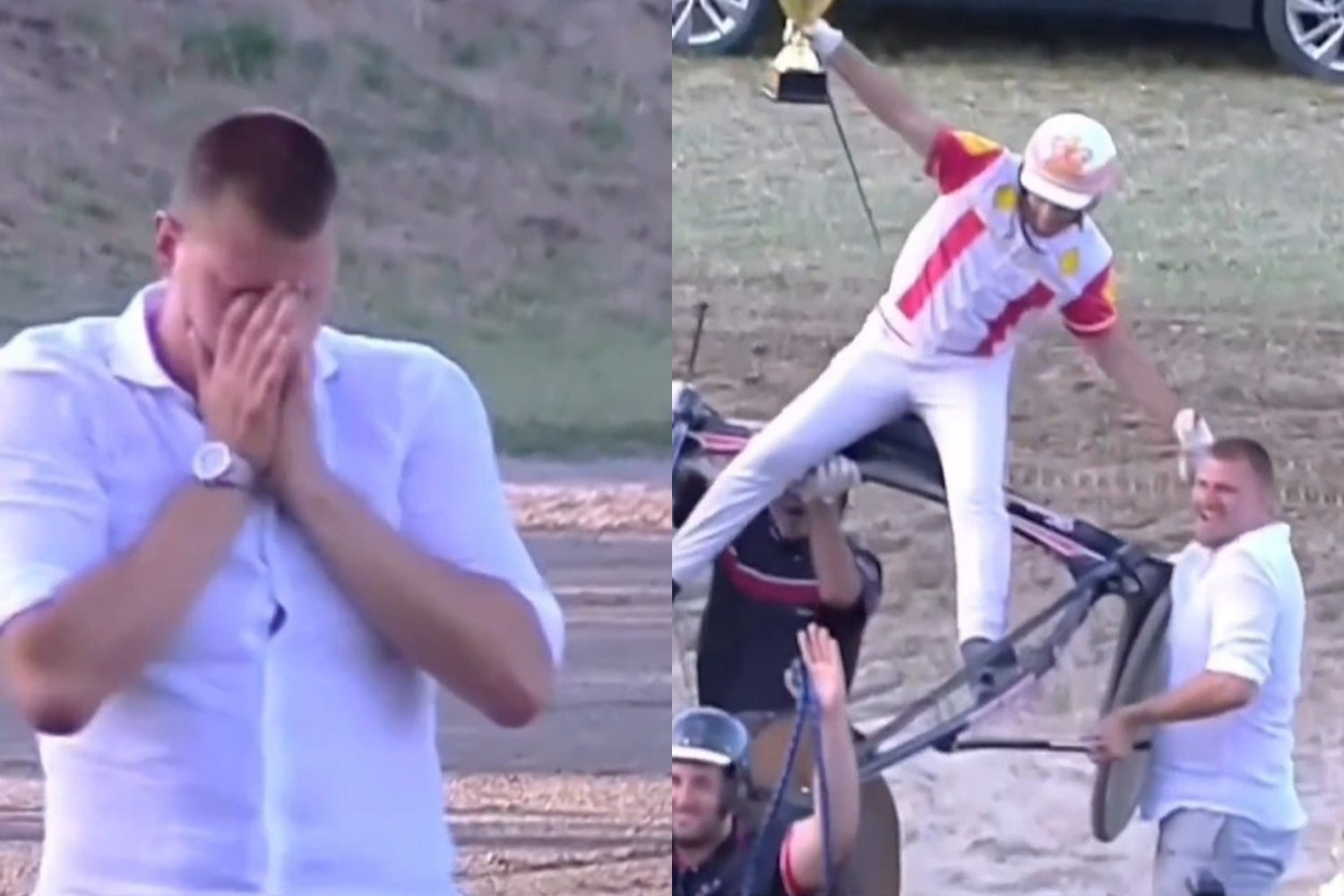 Κλάματα χαράς και ξέφρενοι πανηγυρισμοί: Ο Γιόκιτς... γλεντάει τη νίκη των αλόγων του (video)