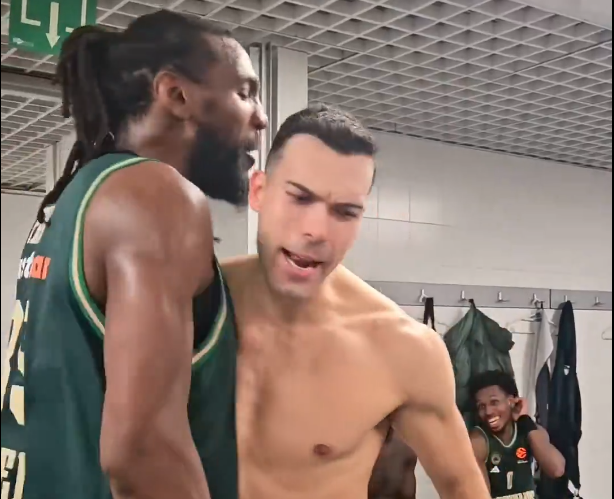 «Τρελαμένοι» Φαρίντ και Σλούκας στα αποδυτήρια του Παναθηναϊκού (video)