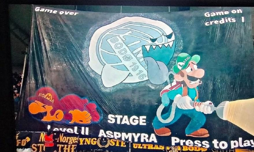 Τρομερό πανό από τους οπαδούς της Μπόντο Γκλιμτ με... Super Mario και Ρώμη!