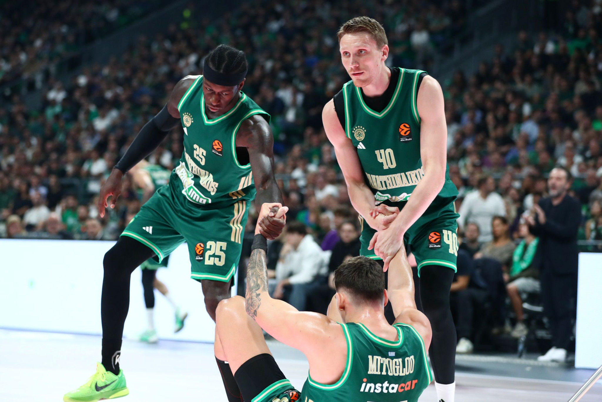 Χωρίς Ναν και Γκριγκόνις η αποστολή του Παναθηναϊκού στο T-Center ενόψει Μπασκόνια