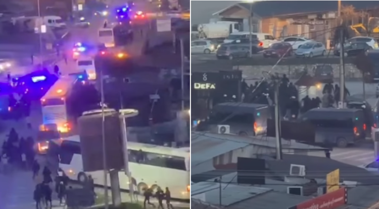 Χάος και εκτεταμένα επεισόδια στο Νόβι Πάζαρ - Ερυθρός Αστέρας - Πηδούσαν από τα παράθυρα του λεωφορείου (videos)