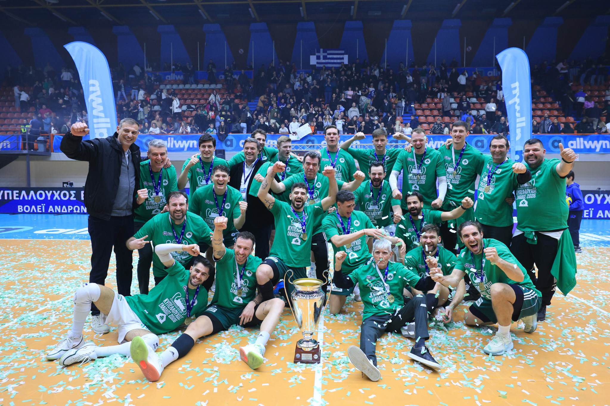 Η ΠΑΕ Παναθηναϊκός συνεχάρη την ομάδα βόλεϊ για τη κατάκτηση του κυπέλλου