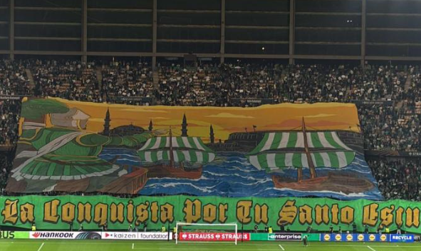 Το εντυπωσιακό πανό της Μπέτις, εμπνευσμένο από τη ναυμαχία της Ναυπάκτου (video)