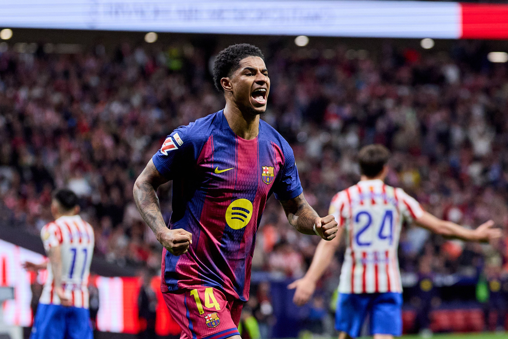 Ράσφορντ και Λεβαντόφσκι έκαναν τη δουλειά για την Μπαρτσελόνα κόντρα στην Ατλέτικο των δέκα παικτών