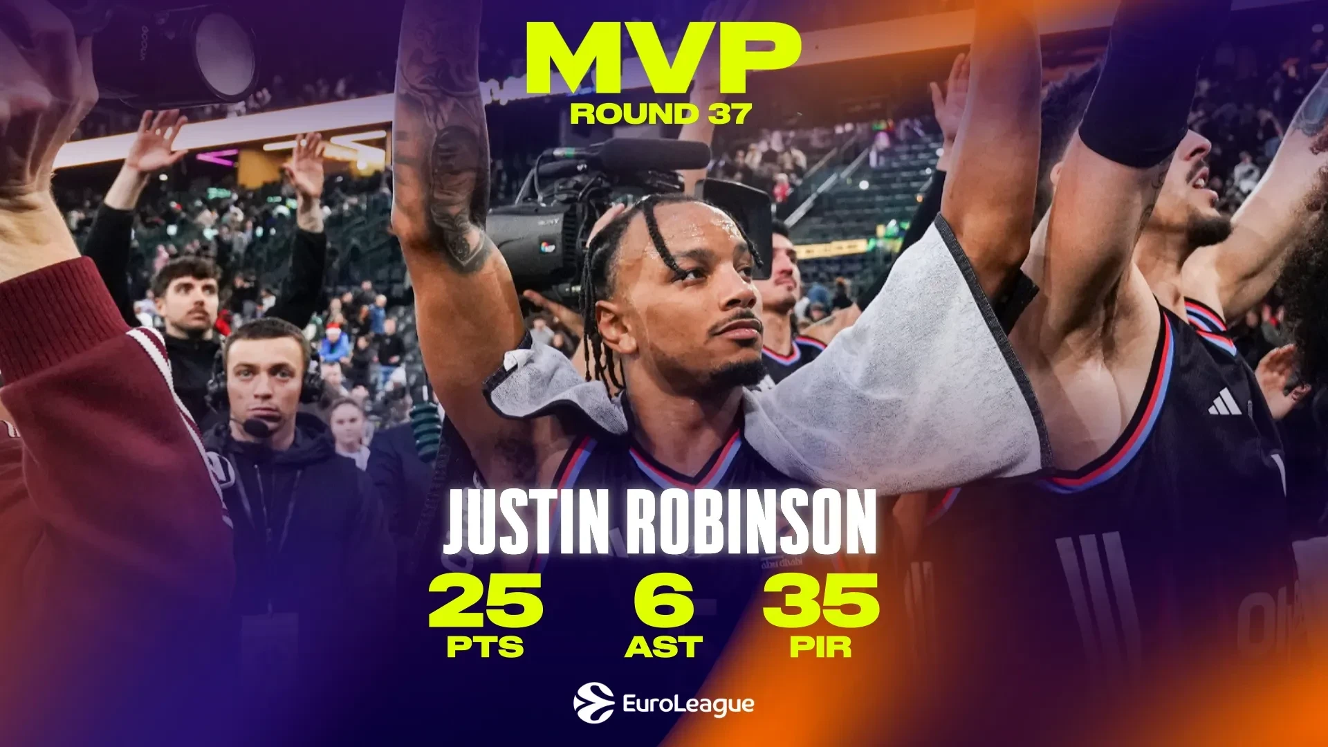 Ο Τζάστιν Ρόμπινσον MVP της 37ης αγωνιστικής της EuroLeague