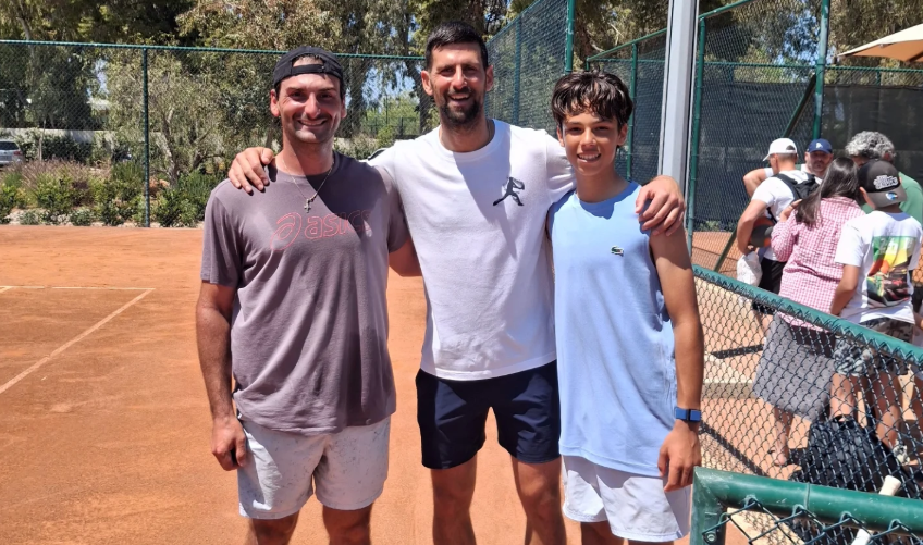 Ο Παγώνης προπονήθηκε με τον Τζόκοβιτς