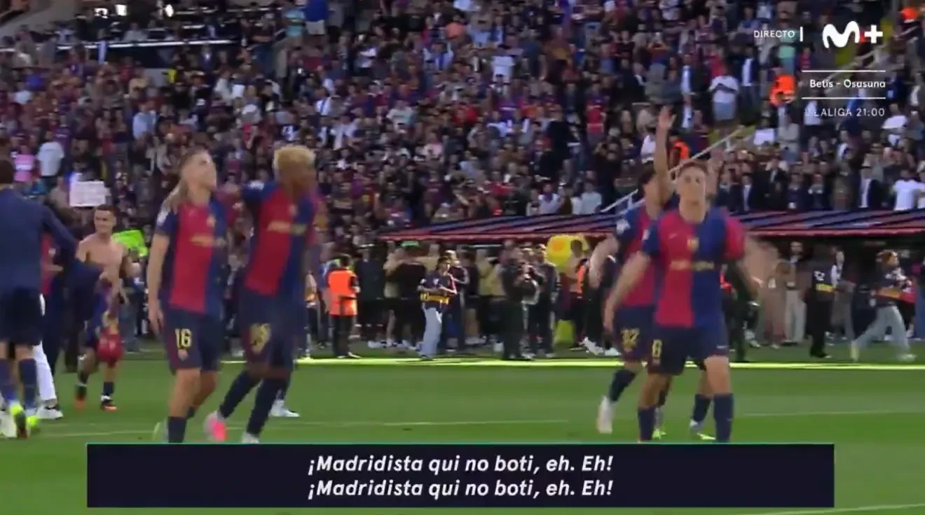 Χαμός με το υβριστικό σύνθημα των παικτών της Μπαρτσελόνα - «Οποιος δεν γ*** είναι Ρεάλ» (video)