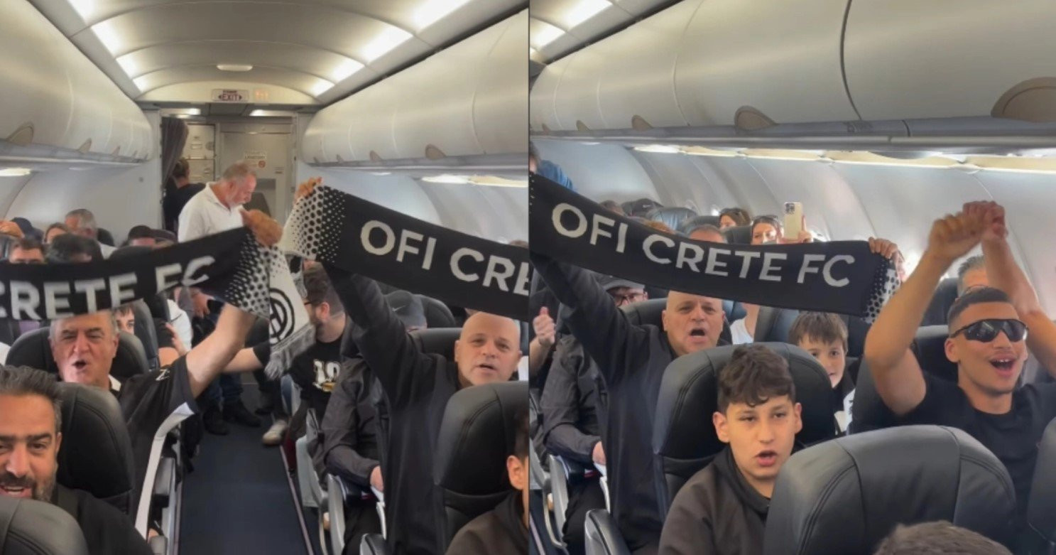 Οπαδοί του ΟΦΗ έκαναν κερκίδα στο αεροπλάνο! (video)