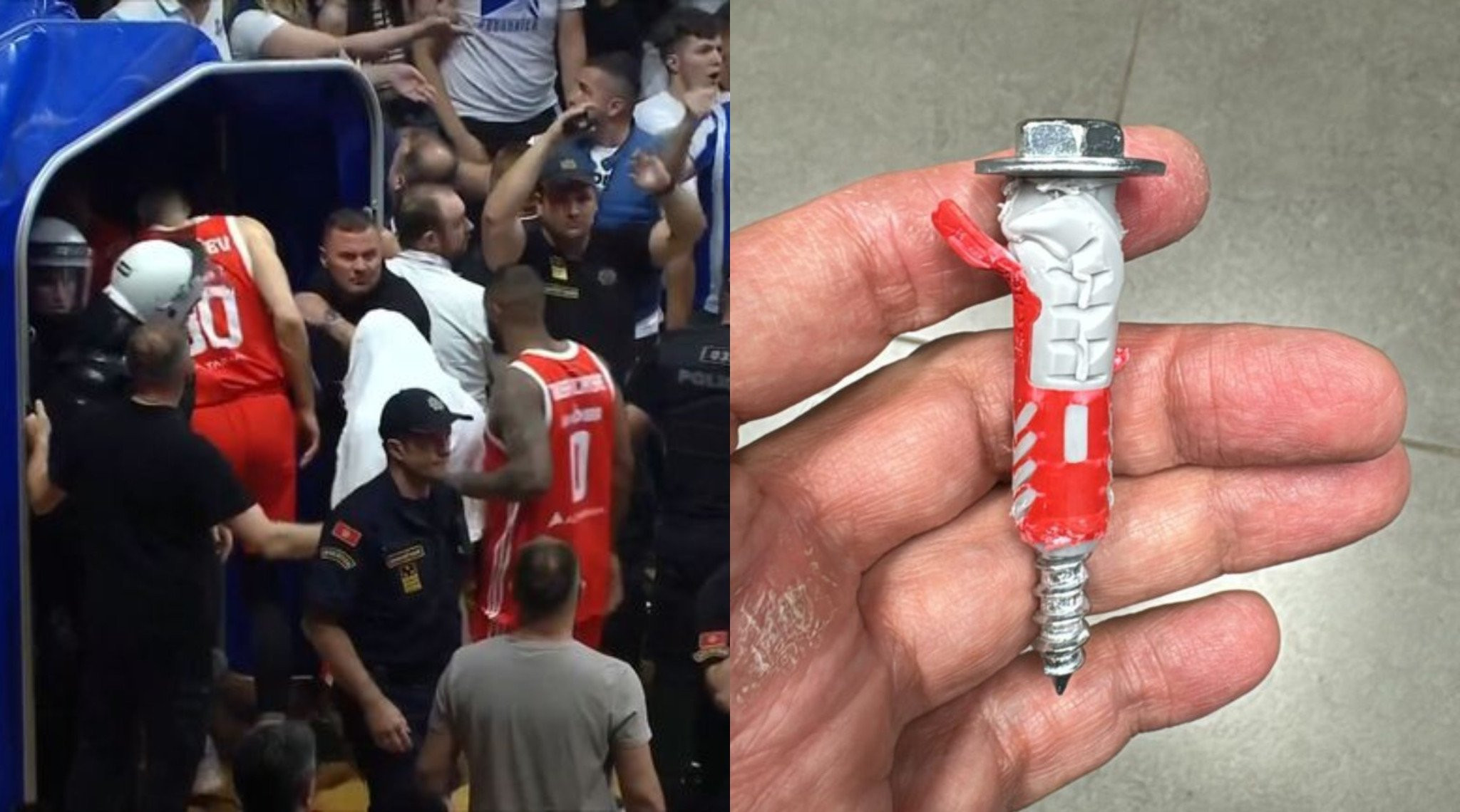 Οι παίκτες του Ερυθρού Αστέρα δέχθηκαν βίδες και πέτρες - Σοκαριστική φωτογραφία