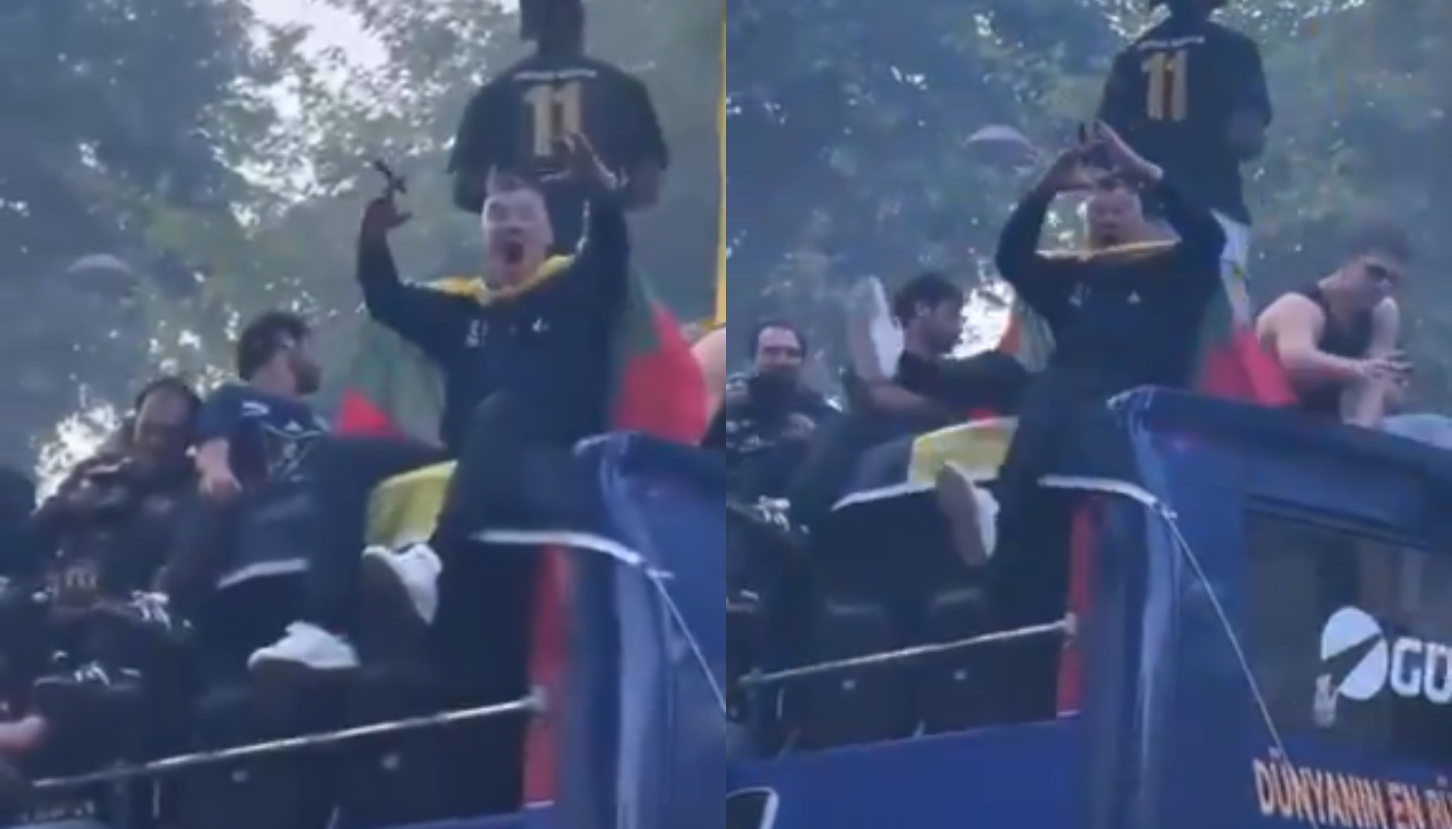 Επικό βίντεο: Ο Σάρας «τρελάθηκε» όταν είδε πρώην συμπαίκτη του στην παρέλαση της Φενέρμπαχτσε