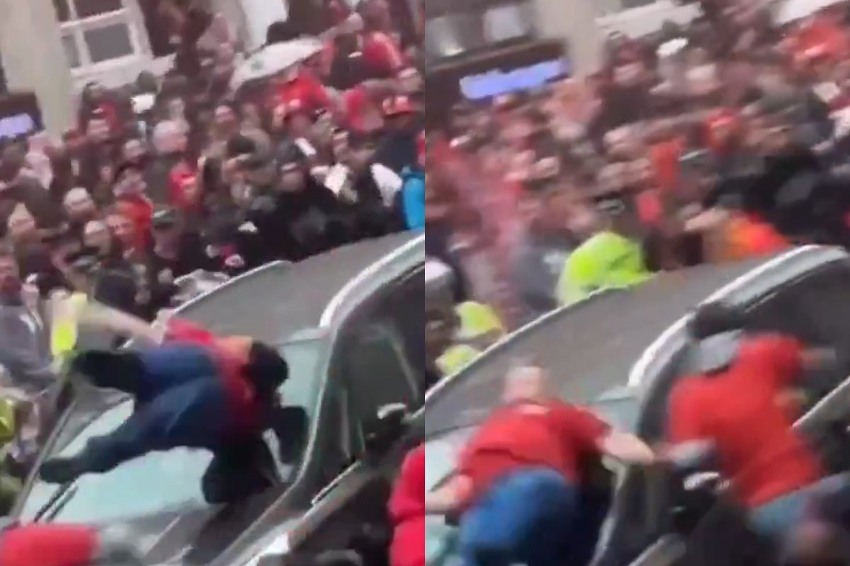 Βίντεο που σοκάρει - Οπαδός της Λίβερπουλ εκσφενδονίζεται στον αέρα από το αυτοκίνητο