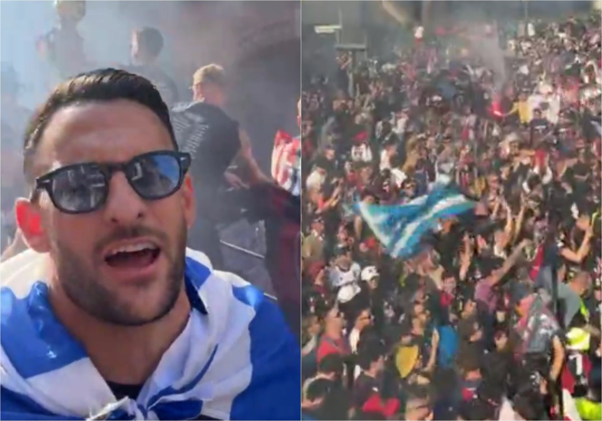 «Χαμός» στην παρέλαση τίτλου της Μπολόνια - Με ελληνική σημαία ο Λυκογιάννης (video)