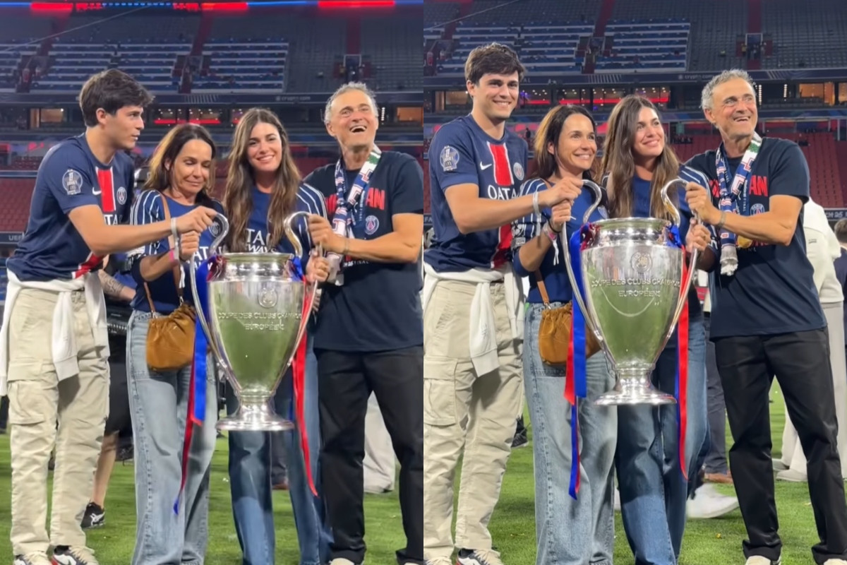 Αυτό είναι για σένα Τσάνα - Η εικόνα του Λουίς Ενρίκε και της οικογένειάς του να ποζάρουν με το τρόπαιο του Champions League
