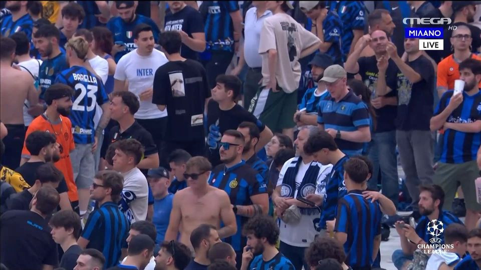 Φίλοι της Ίντερ στο Μιλάνο για να παρακολουθήσουν τον τελικό σε γιγαντοοθόνες (video)