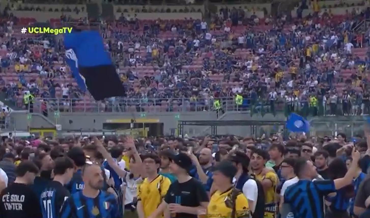 Υπέροχη ατμόσφαιρα από οπαδούς της Ίντερ που βλέπουν τον τελικό από γιγαντοοθόνη στο «Μεάτσα» (video)