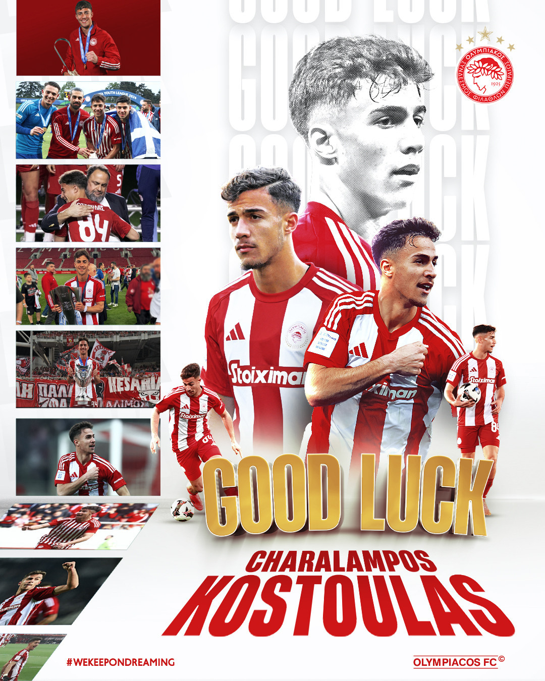 Συγκινεί το «αντίο» του Ολυμπιακού σε Κωστούλα - «Ανδρώθηκες εδώ και θα είσαι πάντα ερυθρόλευκος»