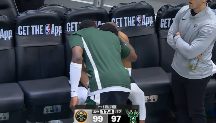 Η αγκαλιά του Θανάση στον Γιάννη Αντετοκούνμπο μετά τον τραυματισμό (video)