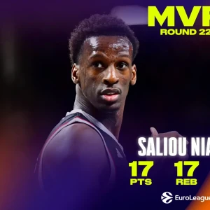 Ο Σαλιού Νιάνγκ MVP της 22ης αγωνιστικής της EuroLeague