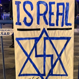 Διαδηλωτές στο Ρεάλ - Μακάμπι άλλαξαν το αστέρι στη σημαία του Ισραήλ με σβάστικα