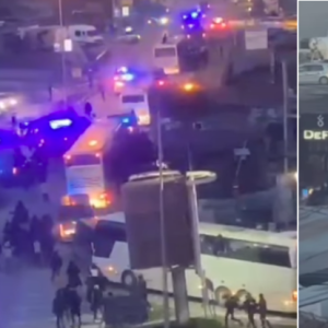 Χάος και εκτεταμένα επεισόδια στο Νόβι Πάζαρ - Ερυθρός Αστέρας - Πηδούσαν από τα παράθυρα του λεωφορείου (videos)