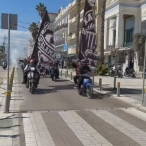 Μηχανοκίνητη πορεία των οπαδών της Καλαμάτας πριν τη φιέστα (video)